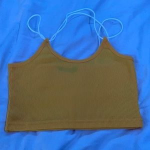 SHEIN Solid Criss Cross Back Ribbed Cami Top